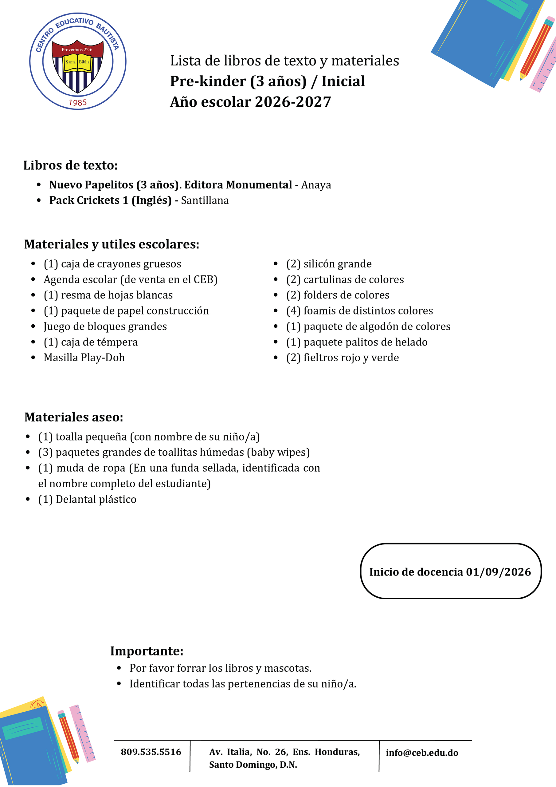 Pre-kinder (3 años)